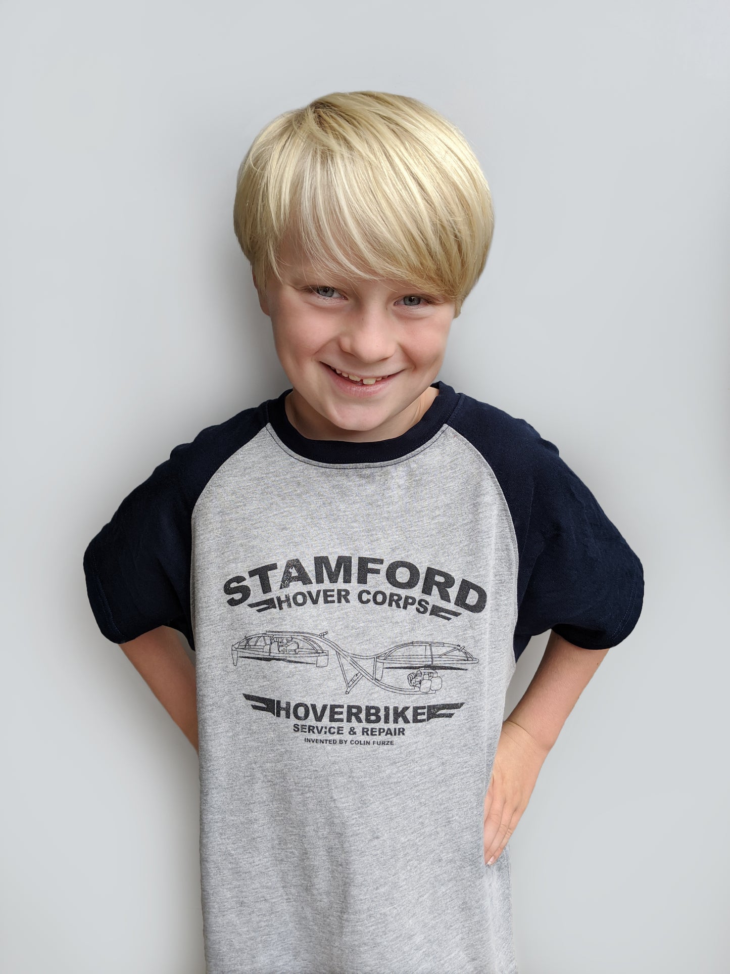 Kids Stamford Hover Corps T-Shirt - Grey/Navy