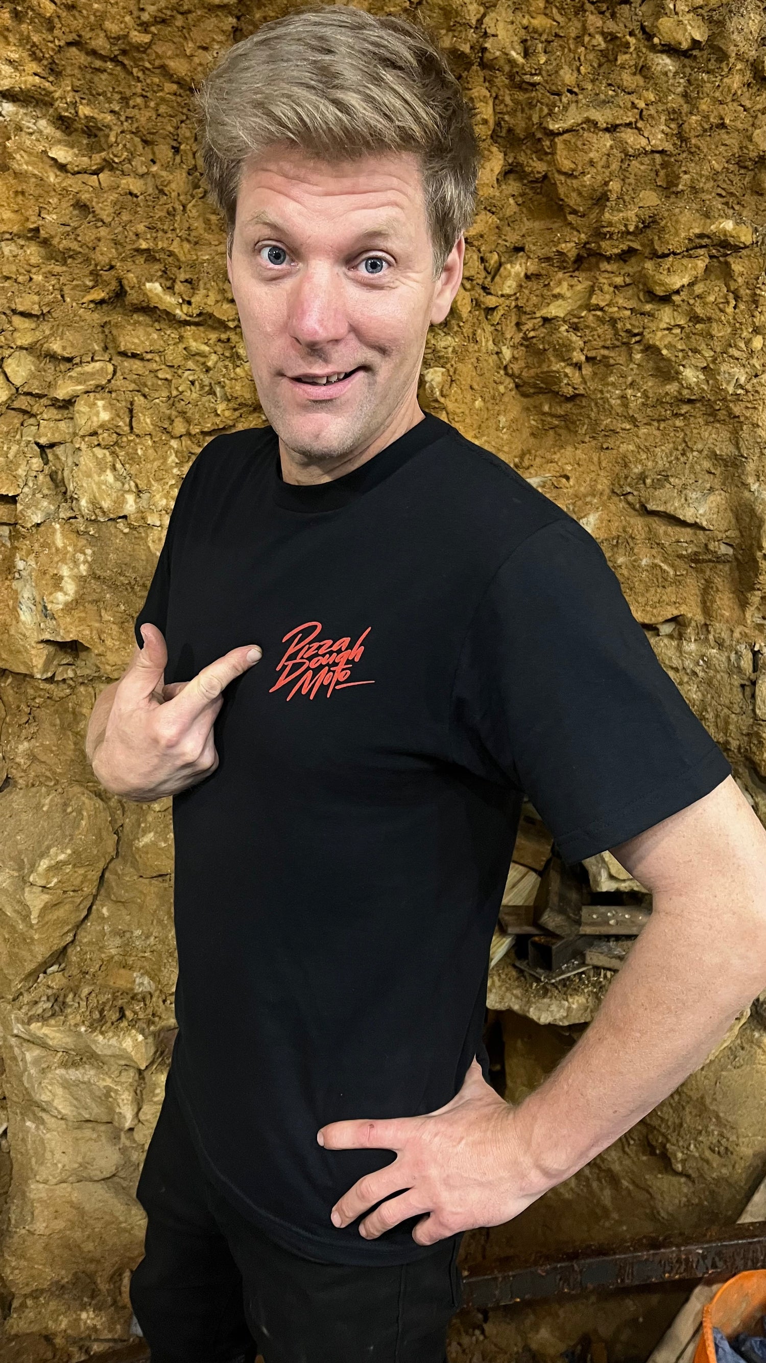 Colin Furze in black t-shirt