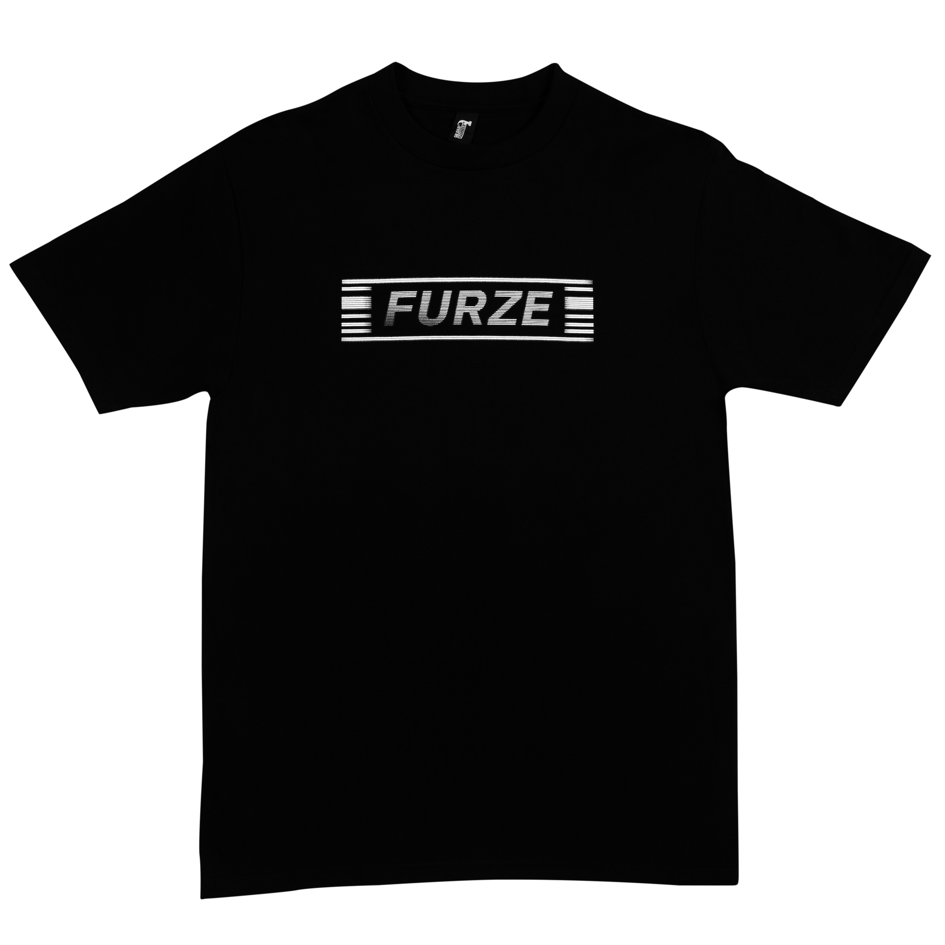Black t-shirt with 'FURZE' logo