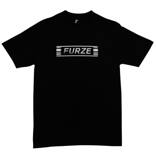 Black t-shirt with 'FURZE' logo